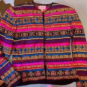 Colorful lightweight silk blazer